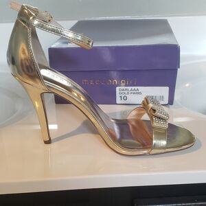 NWT Steve Madden Gold Dress Sandal Heels 10M